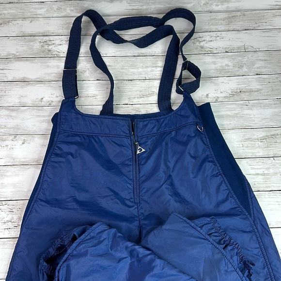 GERRY SKI SNOW PANTS MENS SZ L BIBS SUSPENDERS BLUE - Picture 1 of 8